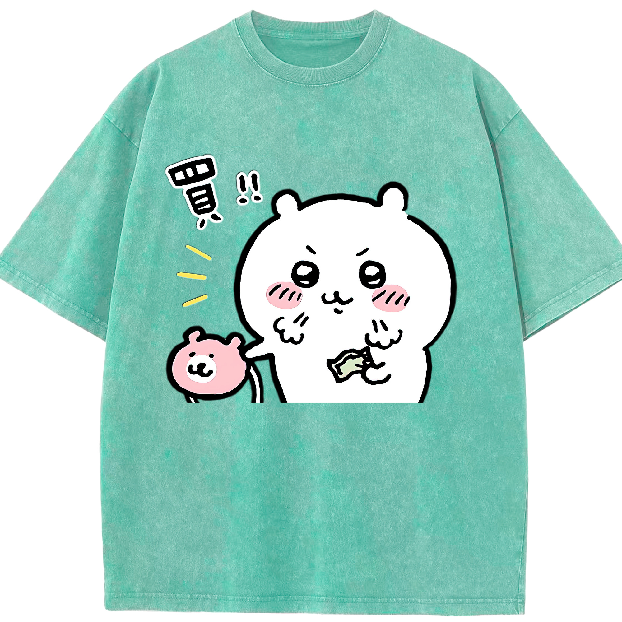 （画像用） ちいかわ ちいかわ Chii-kawa chiikawa 綿100% ヴィンテージ風 半袖Tシャツ（フロントプリント）